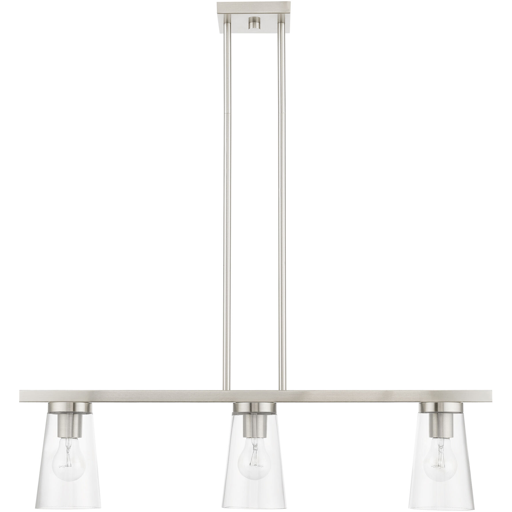 Cityview 3 Light 30 inch Brushed Nickel Linear Chandelier Ceiling Light