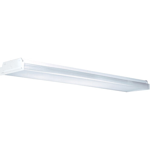 Economy Narrow Wrap 2 Light 7 inch White Low Profile Wrap Ceiling Light in Prismatic, F32T8, 120