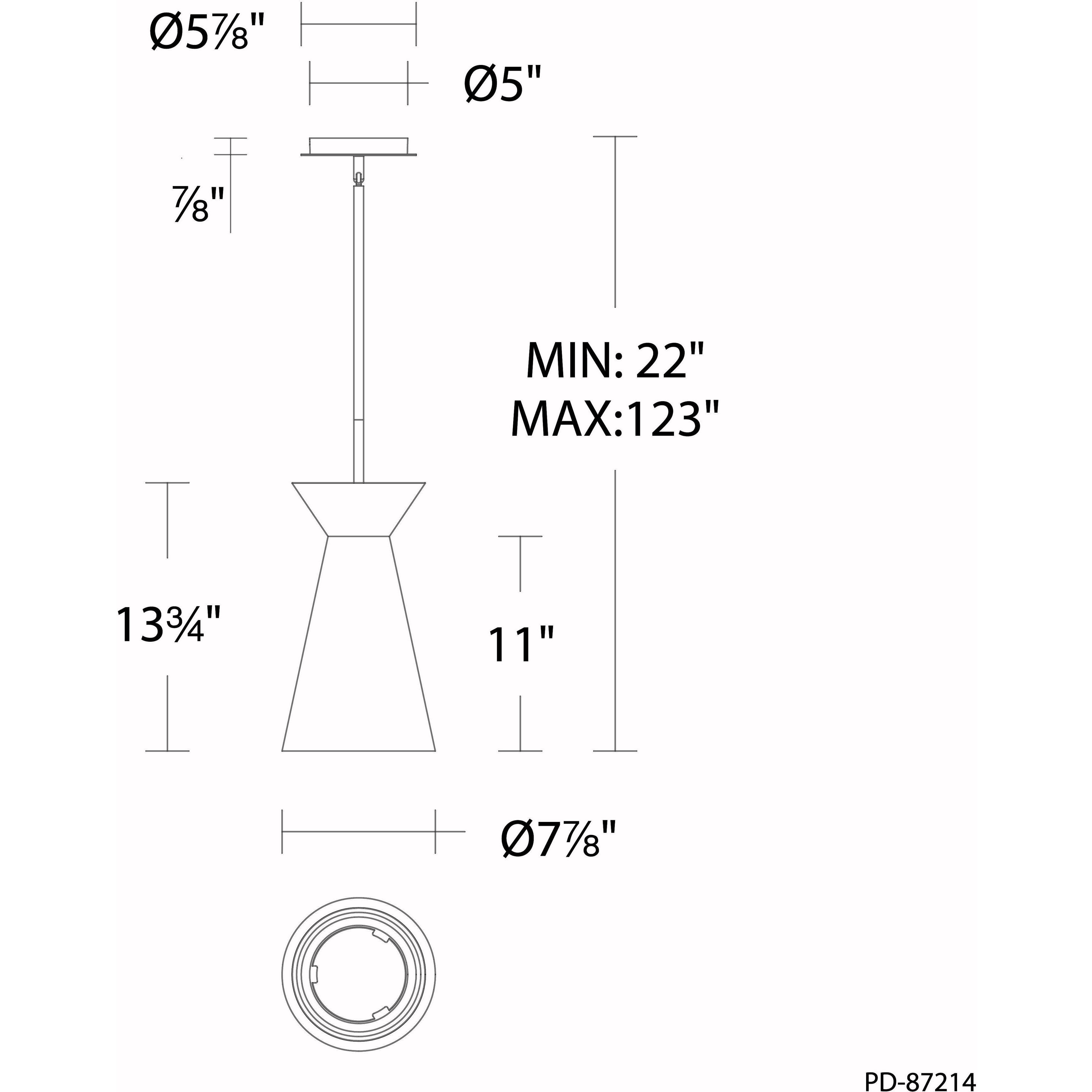 Chandra LED 8 inch Aged Brass Mini-Pendant Ceiling Light, dweLED
