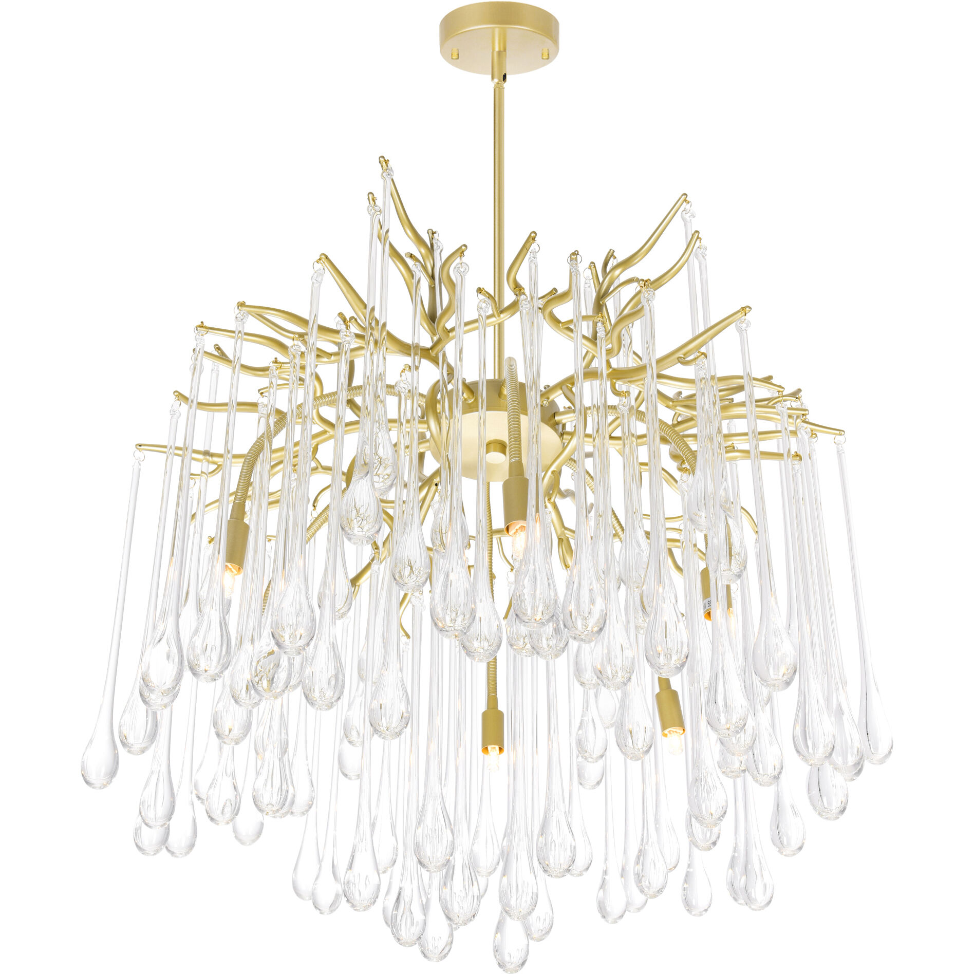 Anita 6 Light 26 inch Gold Leaf Down Chandelier Ceiling Light