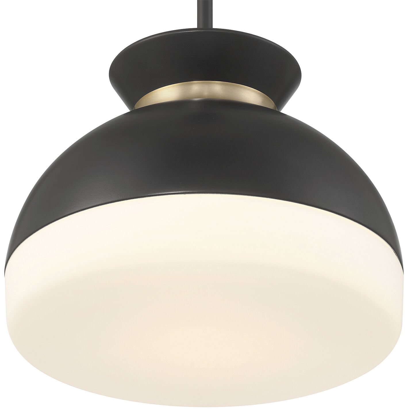 Gidget 2 Light 15 inch Matte Black and Vibrant Gold Mini Pendant Ceiling Light