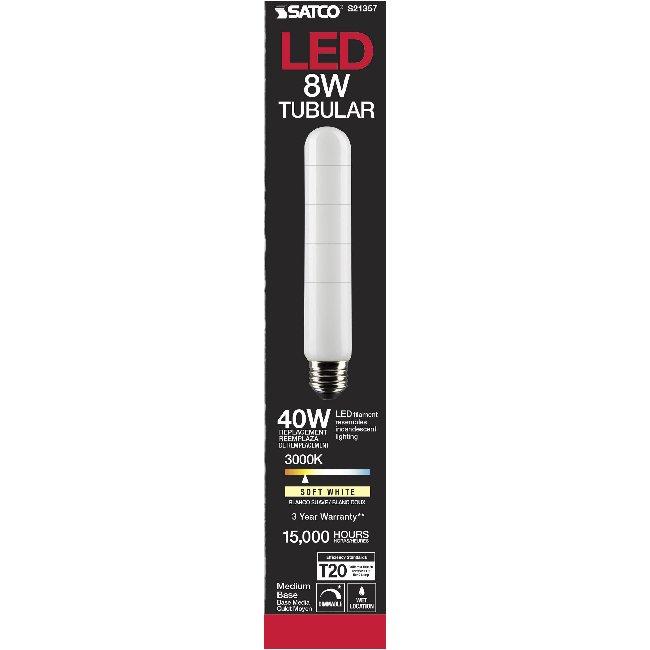 Lumos LED Medium Medium 8.00 watt 3000K LED Filament
