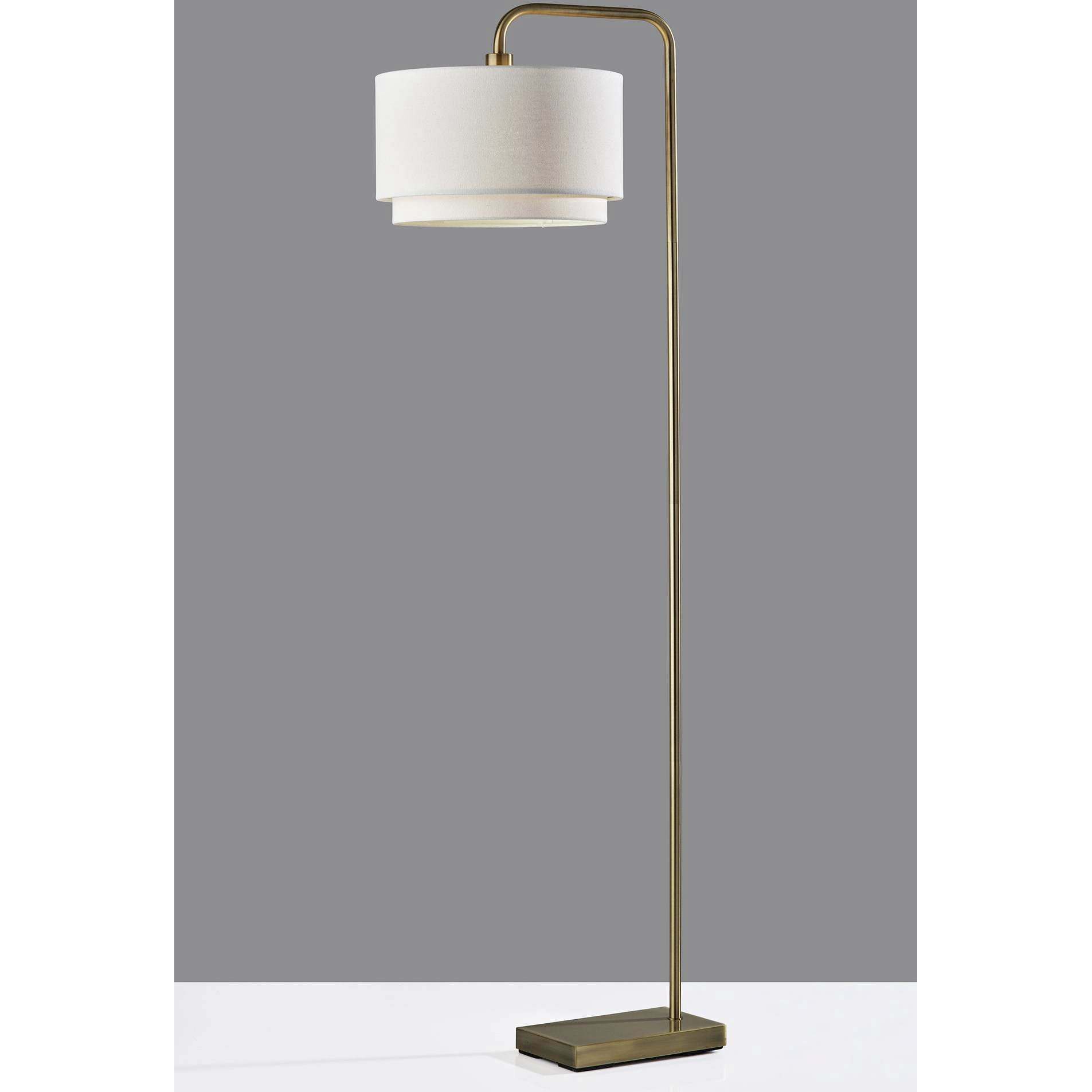 Brinkley 65 inch 100.00 watt Antique Brass Floor Lamp Portable Light