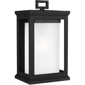 Terni 1 Light 14 inch Textured Black Outdoor Wall Lantern, White Opal Glass