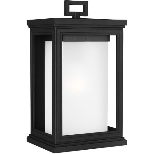 Terni 1 Light 13.5 inch Textured Black Outdoor Wall Lantern, White Opal Glass