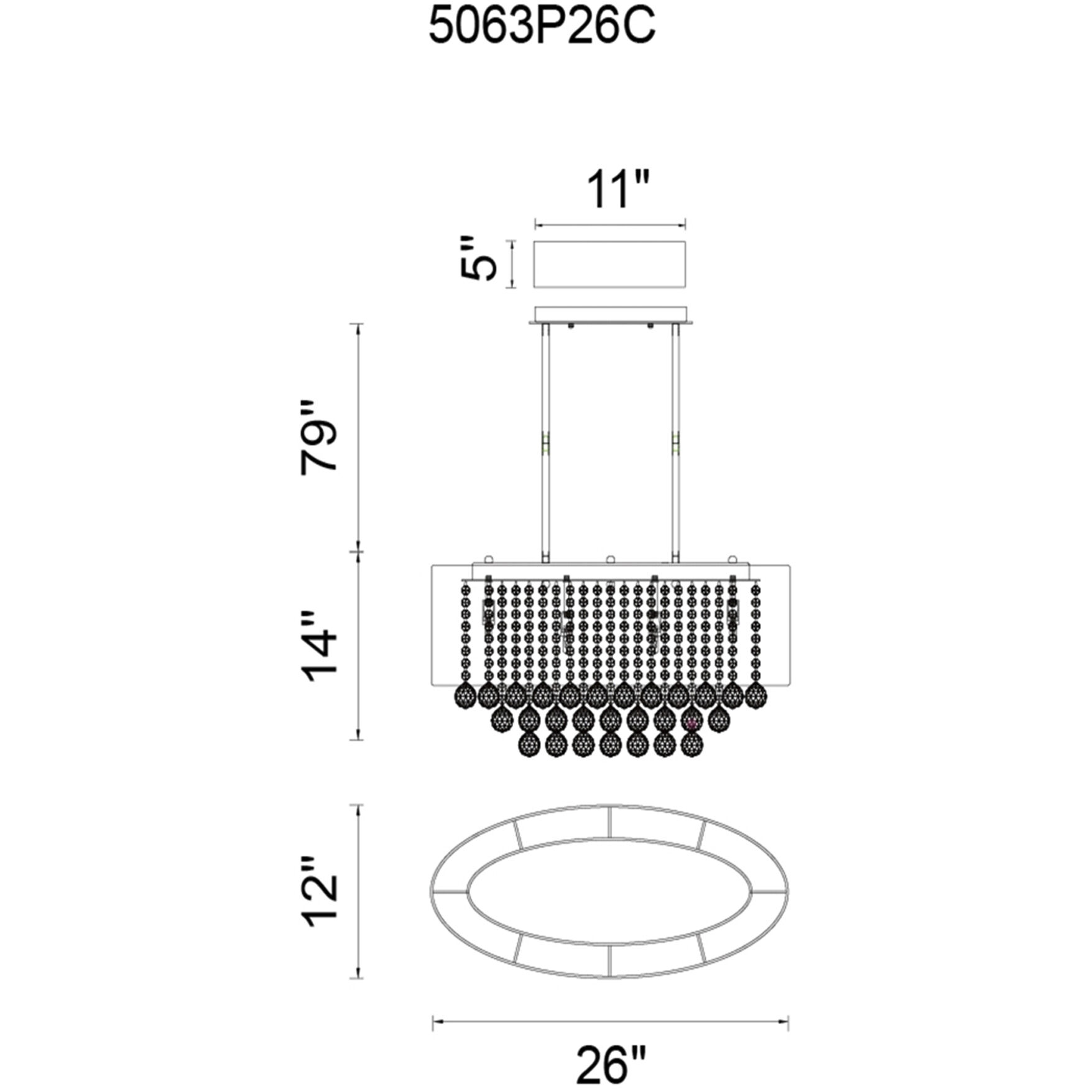 Radiant 6 Light 26 inch Chrome Island/Pool Table Light Ceiling Light in White