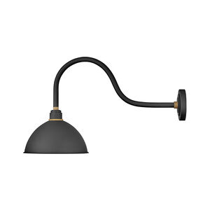 Foundry Dome 1 Light 17 inch Textured Black/Brass Outdoor Wall Mount