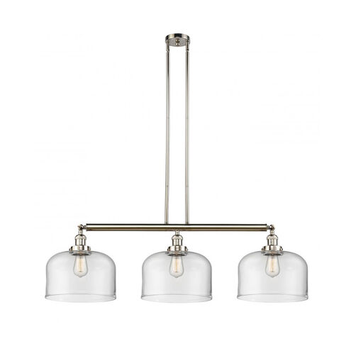 Franklin Restoration X-Large Bell 3 Light 42 inch Polished Nickel Island Light Ceiling Light in Clear Glass, Franklin Restoration