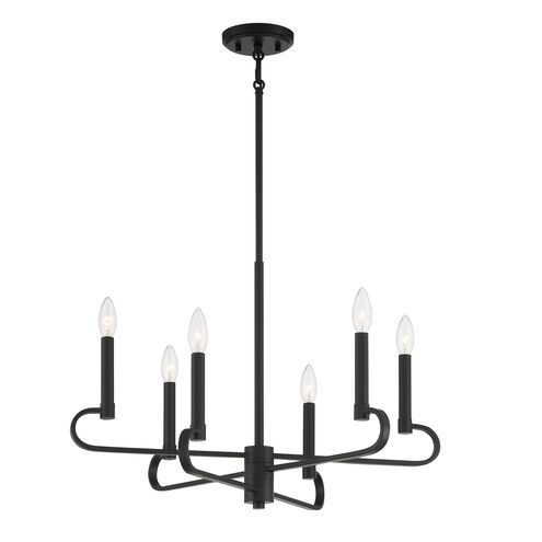 Summit 6 Light 26 inch Matte Black Chandelier Ceiling Light
