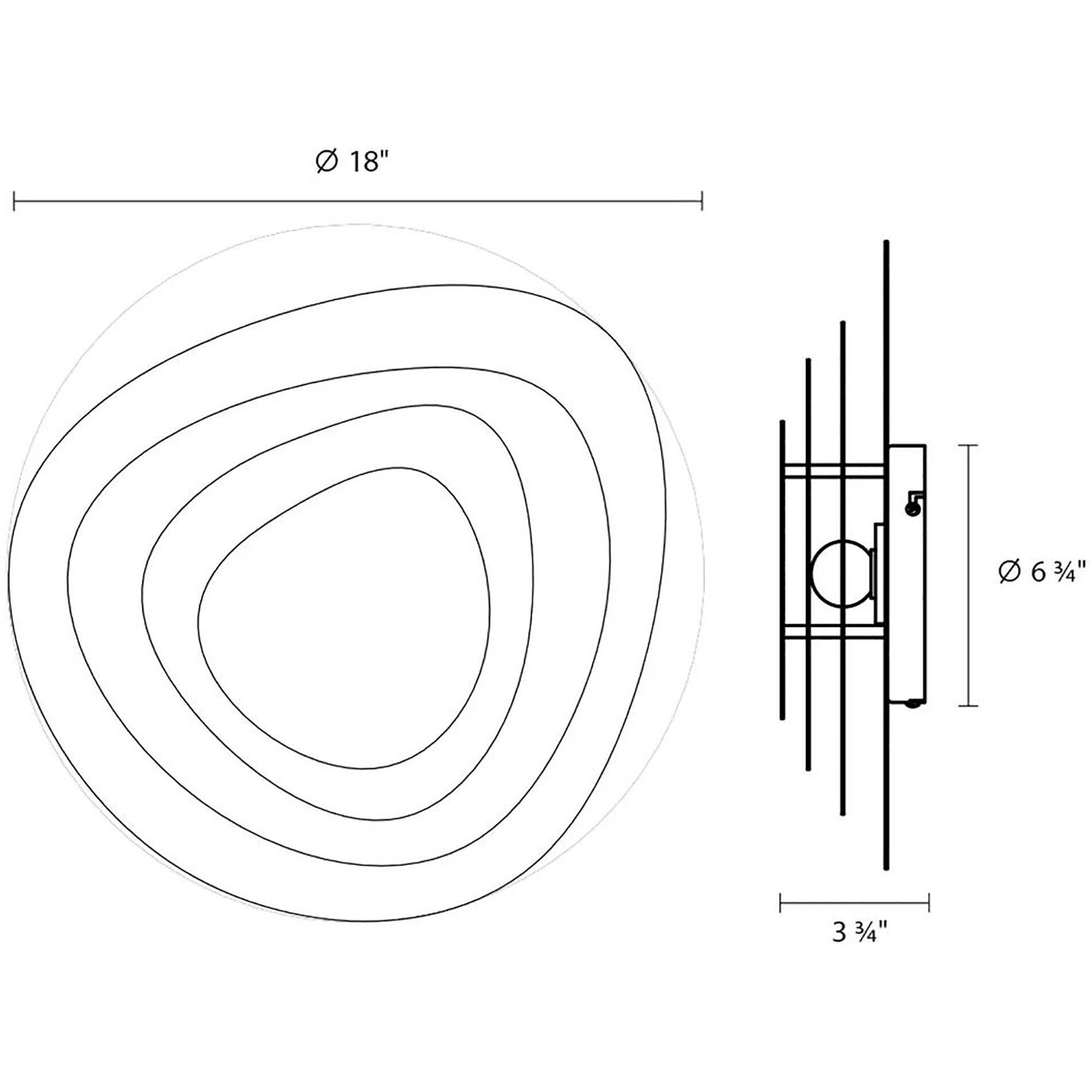 Abstract Panels LED 18 inch Textured White ADA Wall Sconce Wall Light