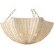 Los Palmos 3 Light 31.89 inch Natural Rattan and Vintage Brass Chandelier Ceiling Light