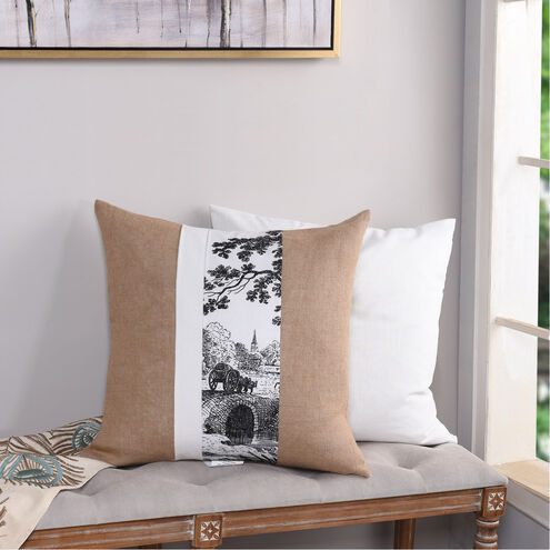 Dann Foley 24 inch Black and White and Brown Decorative Pillow