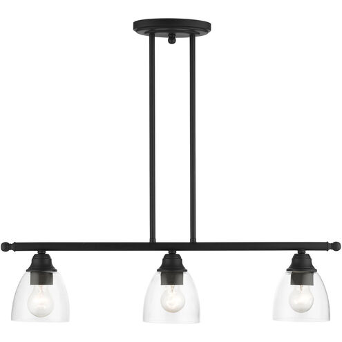 Montgomery 3 Light 30 inch Black Linear Chandelier Ceiling Light