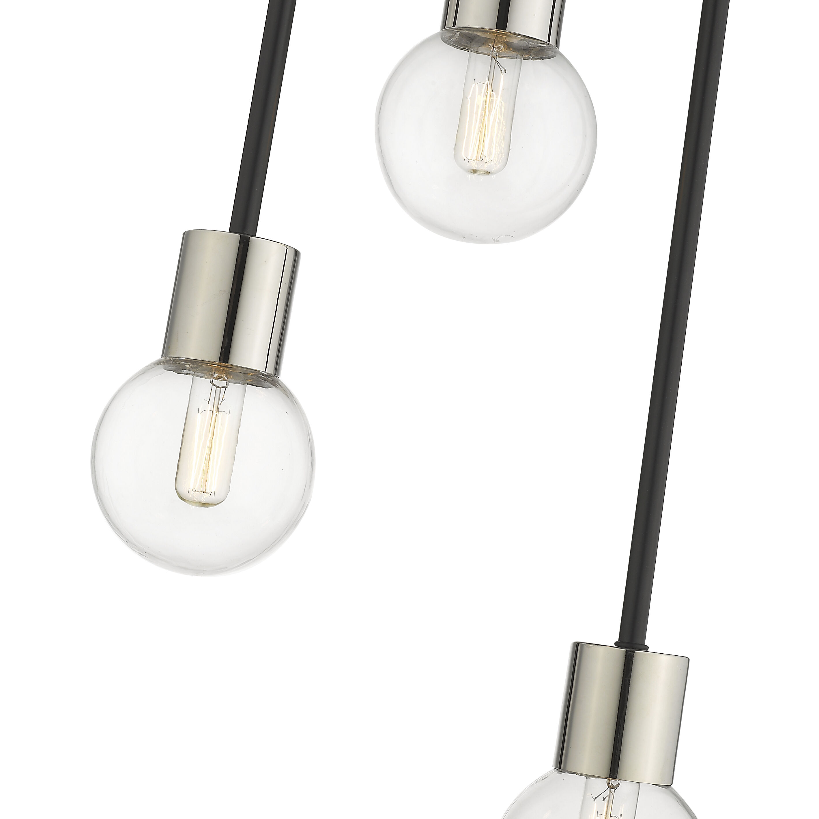 Neutra 3 Light 11.75 inch Matte Black and Polished Nickel Chandelier Ceiling Light