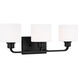 Canfield 3 Light 23.13 inch Midnight Black Wall Bath Fixture Wall Light