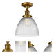 Franklin Restoration Seneca Falls LED 10 inch Brushed Brass Semi-Flush Mount Ceiling Light, Franklin Restoration