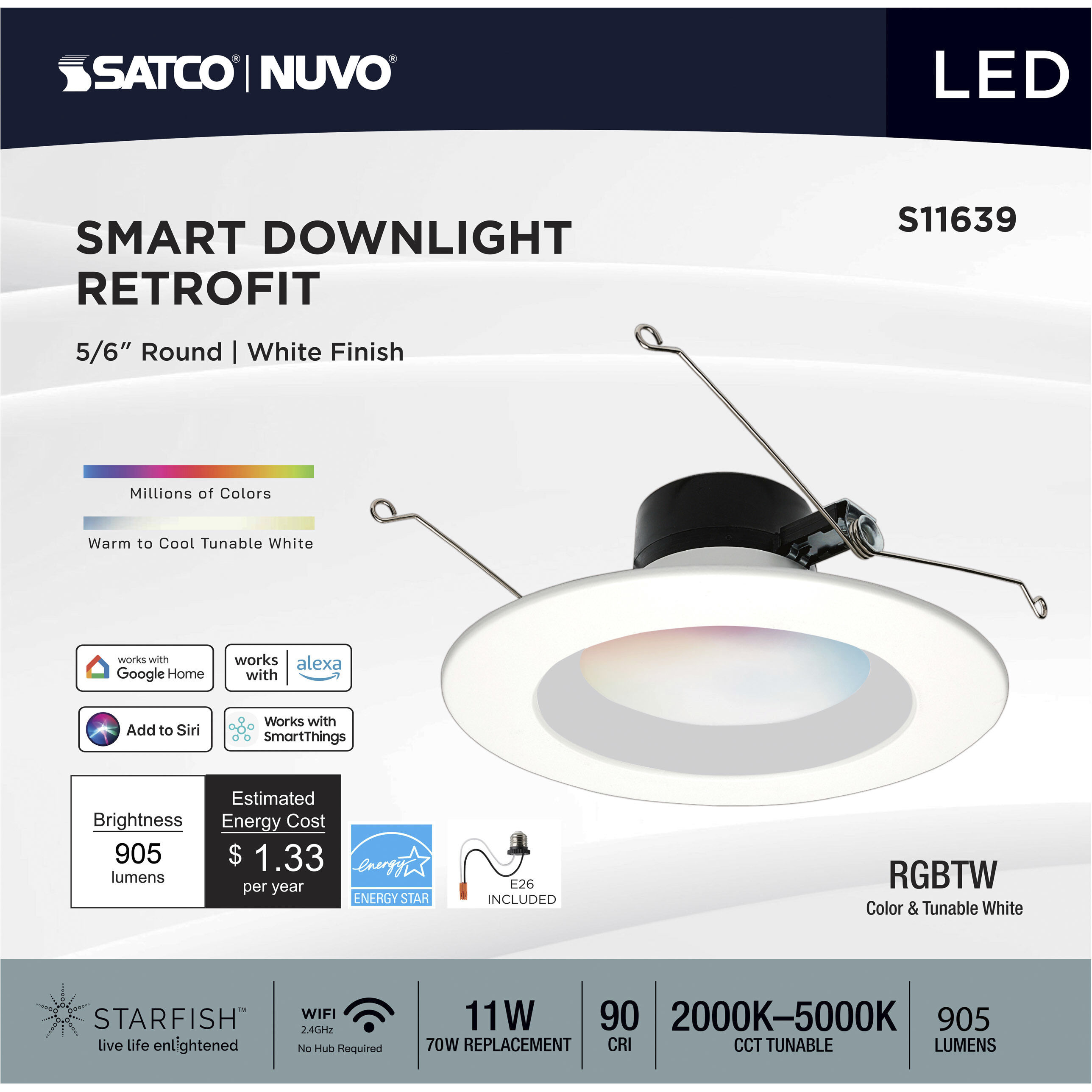 Starfish Integrated LED White Recessed