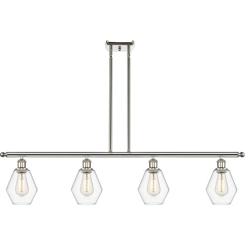 Ballston Cindyrella 4 Light 48 inch Polished Nickel Island Light Ceiling Light in Incandescent, Clear Glass