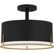 Chalfont 3 Light 15 inch Matte Black Semi-Flush Mount Ceiling Light