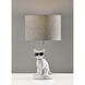 Sunny 18 inch 60.00 watt White Ceramic with Brushed Steel Neck Table Lamp Portable Light, Simplee Adesso