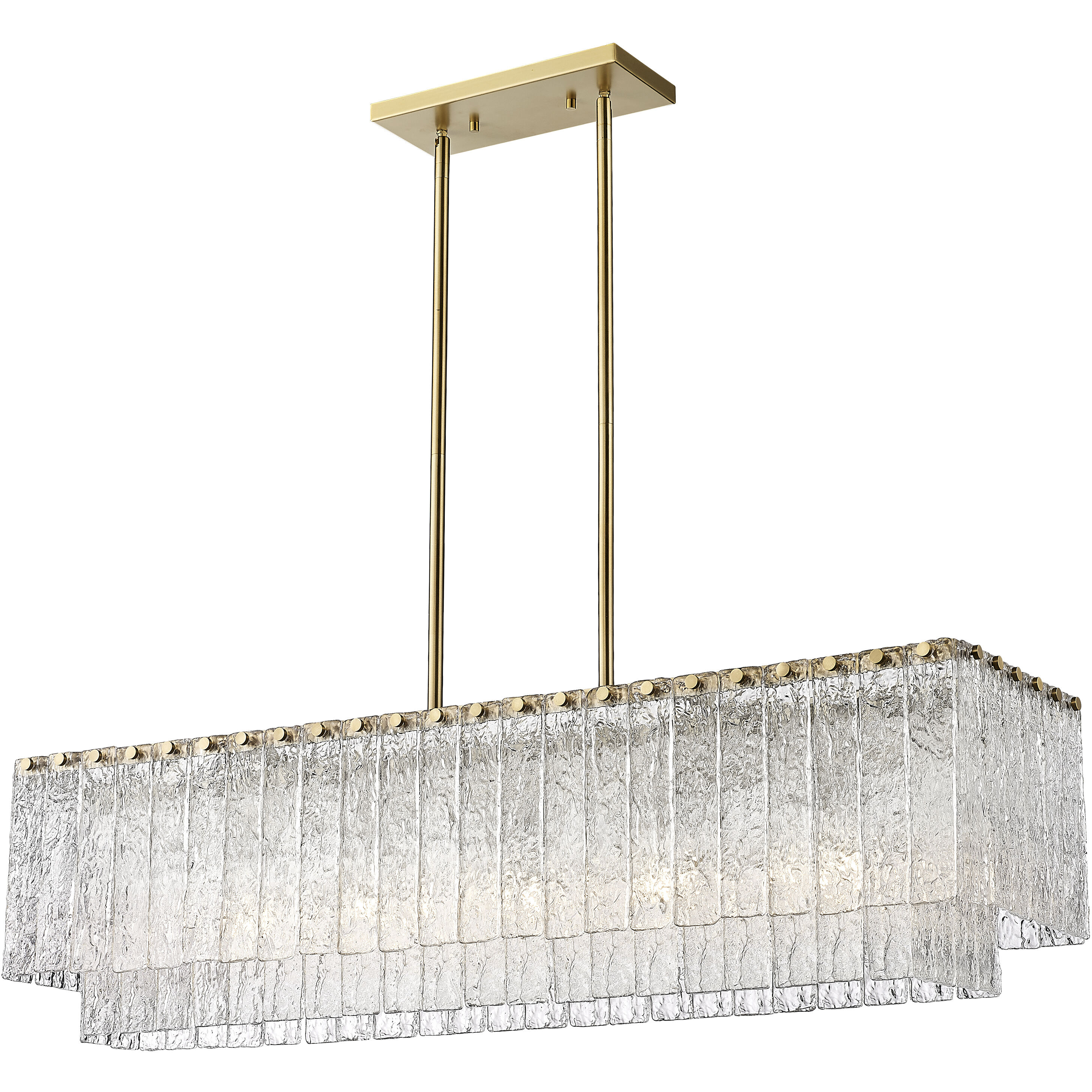 Glacier Linear Chandelier Ceiling Light in Modern Gold