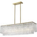 Glacier 5 Light 42.75 inch Modern Gold Linear Chandelier Ceiling Light