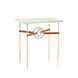 Equus 25.1 X 22 inch Modern Brass and Natural Iron Side Table in Leather Chestnut, Modern Brass/Natural Iron