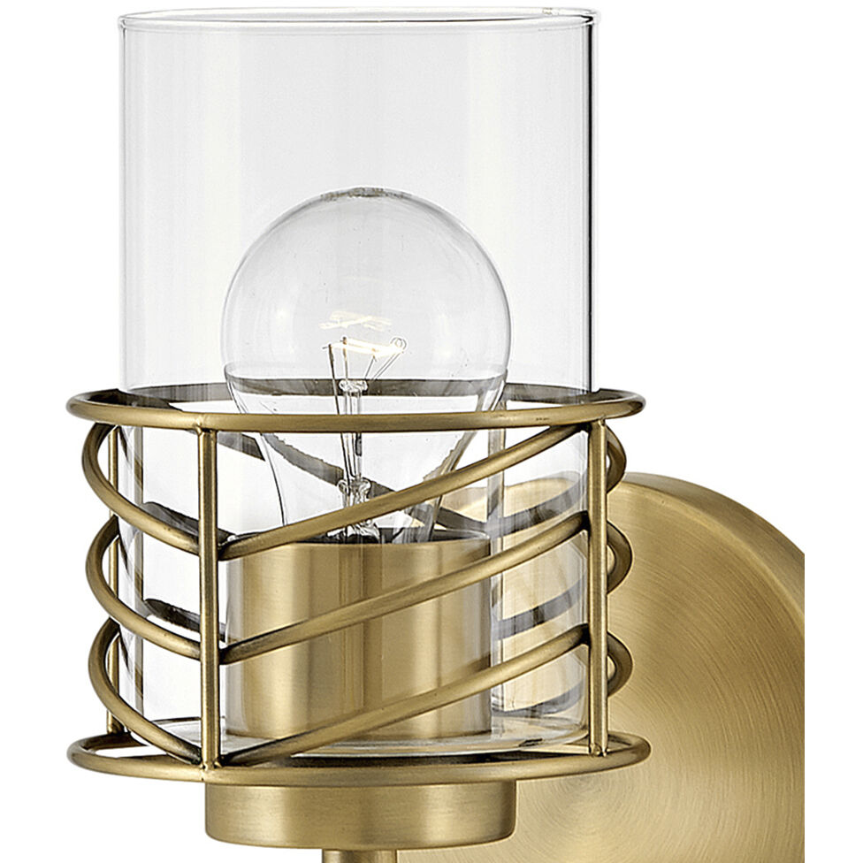 Della 1 Light 6.5 inch Lacquered Brass Vanity Light Wall Light