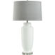 Cameron 32.25 inch 100.00 watt Pottery White and Clear Table Lamp Portable Light