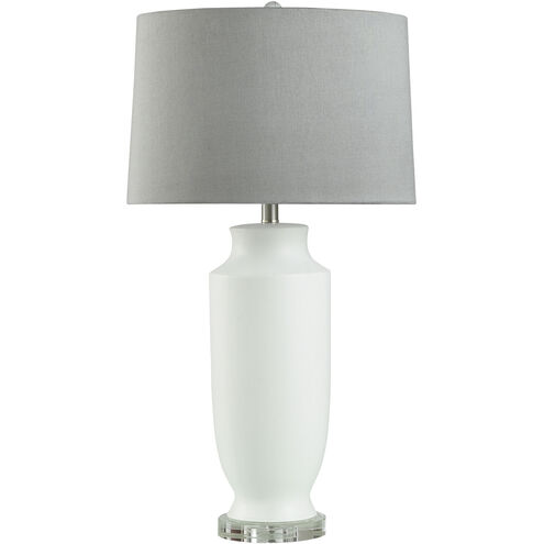 Cameron 32.25 inch 100.00 watt Pottery White and Clear Table Lamp Portable Light