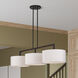 Meridian 3 Light 51 inch Bronze Linear Chandelier Ceiling Light, Extra Large
