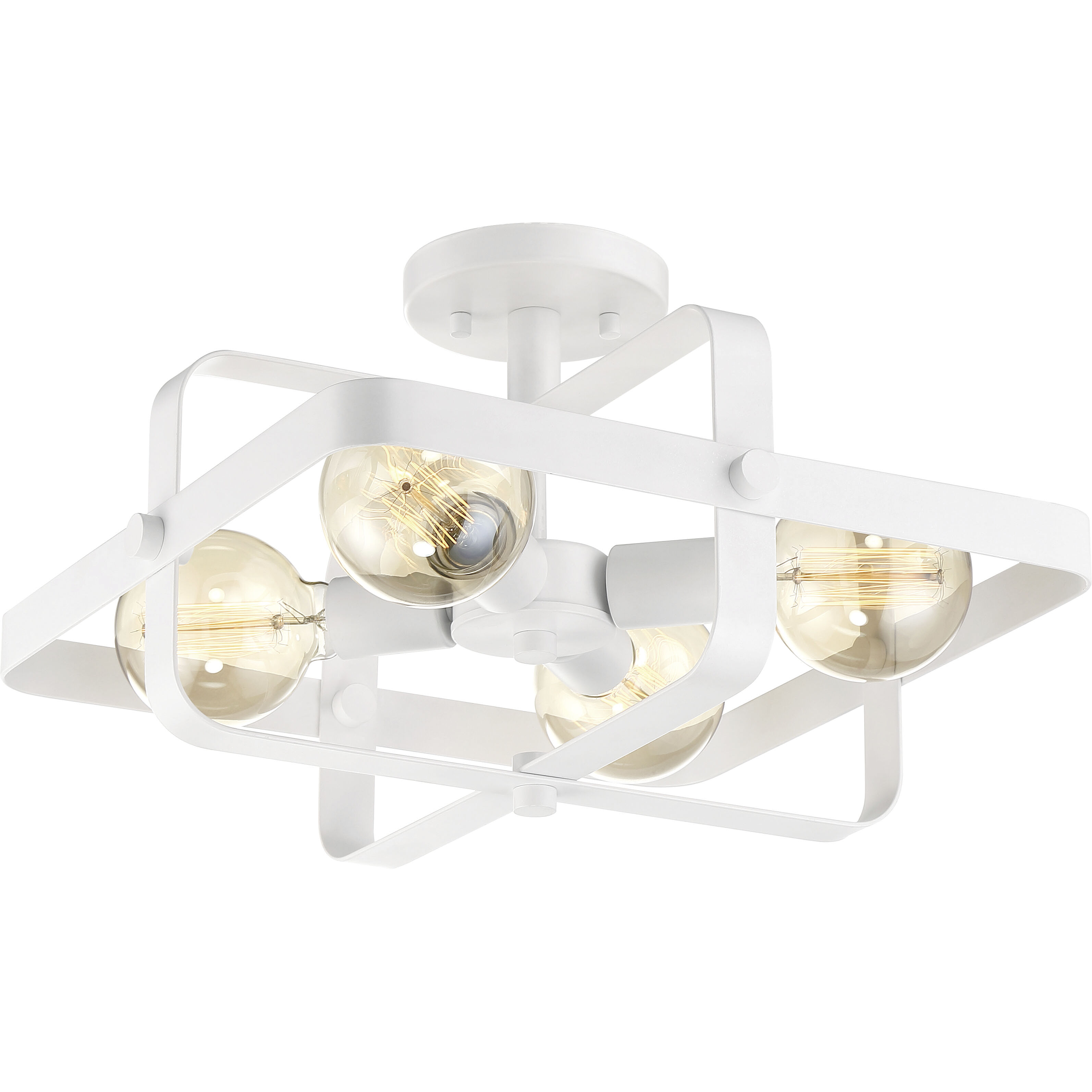 Prana 4 Light 16 inch White Flush Mount Ceiling Light