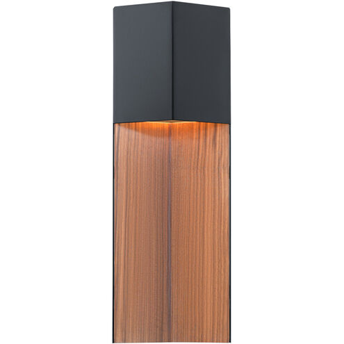 Dusk 1 Light 20 inch Black-Dark Walnut Outdoor Wall Light