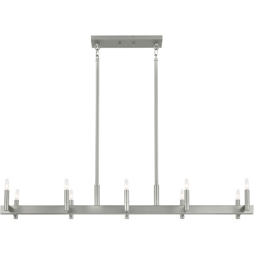 Erzo 10 Light 12.75 inch Satin Nickel Chandelier Linear Ceiling Light, Single