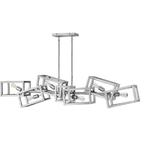 Ensemble LED 62 inch Polished Nickel Chandelier Ceiling Light, Linear & Oval