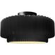 Radiance Collection - Pleated Tier 1 Light 12 inch Gloss Black Semi-Flush Ceiling Light, Form+Finish+Function