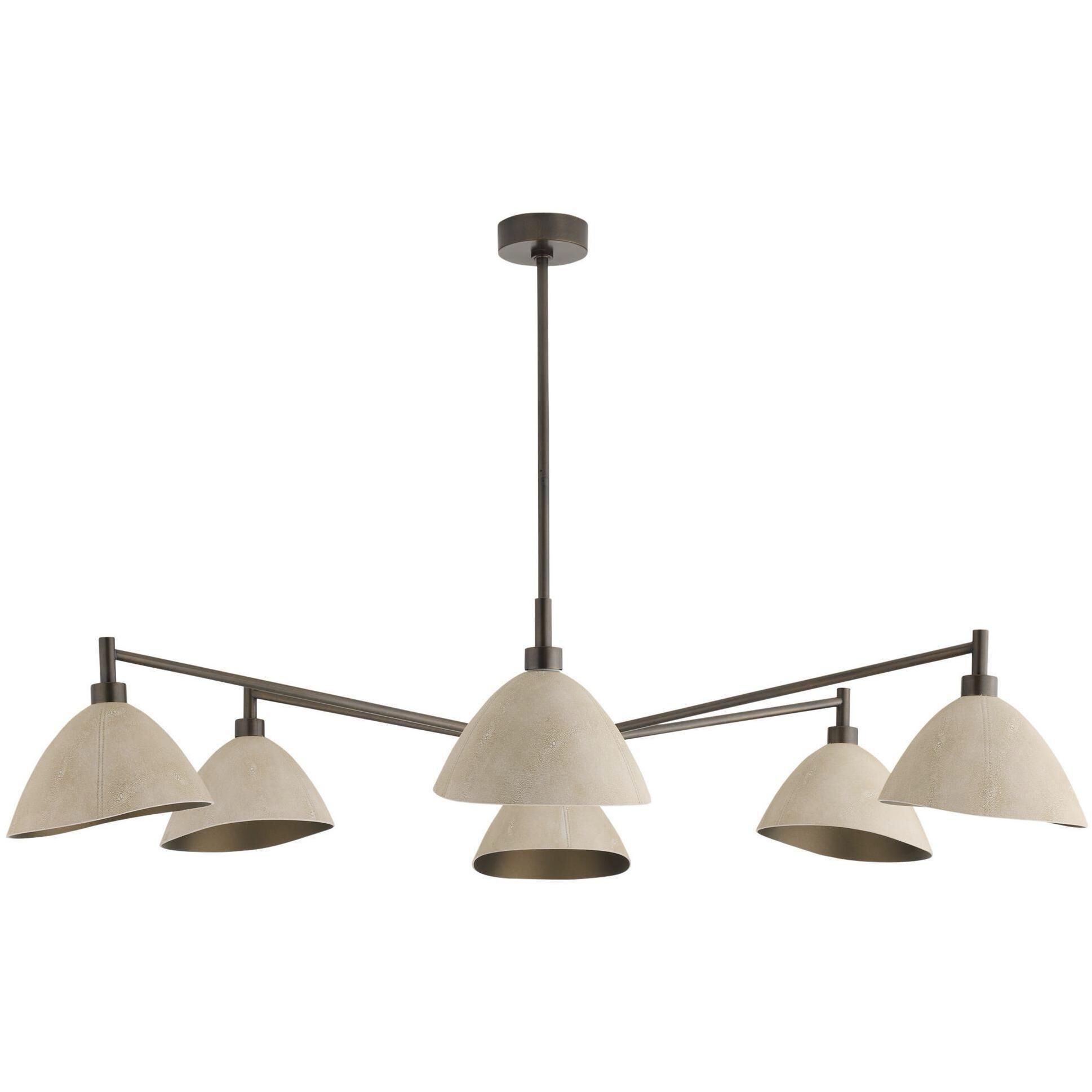 Inlet 6 Light 53 inch English Bronze Chandelier Ceiling Light