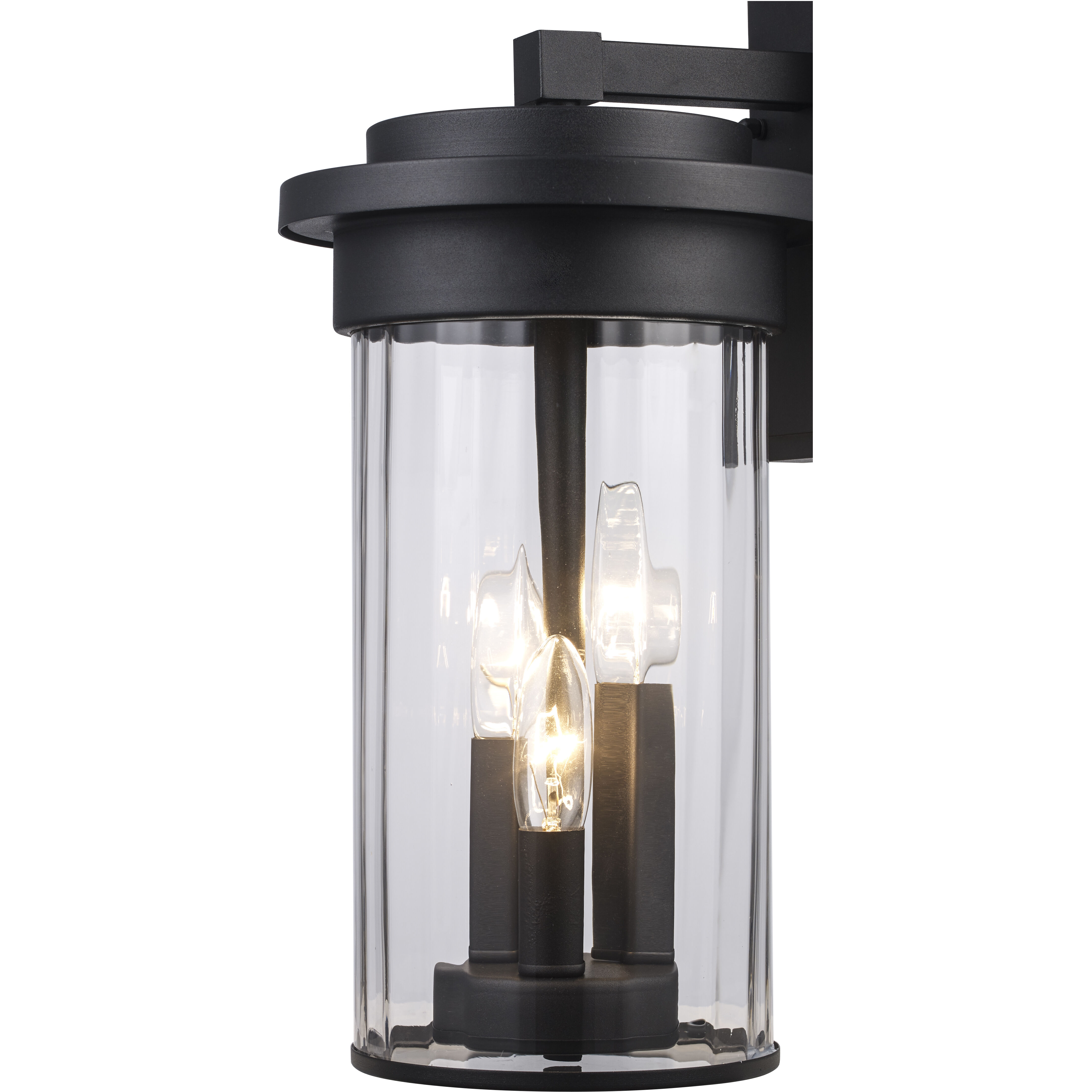 Carmel 3 Light 16 inch Black Outdoor Wall Sconce