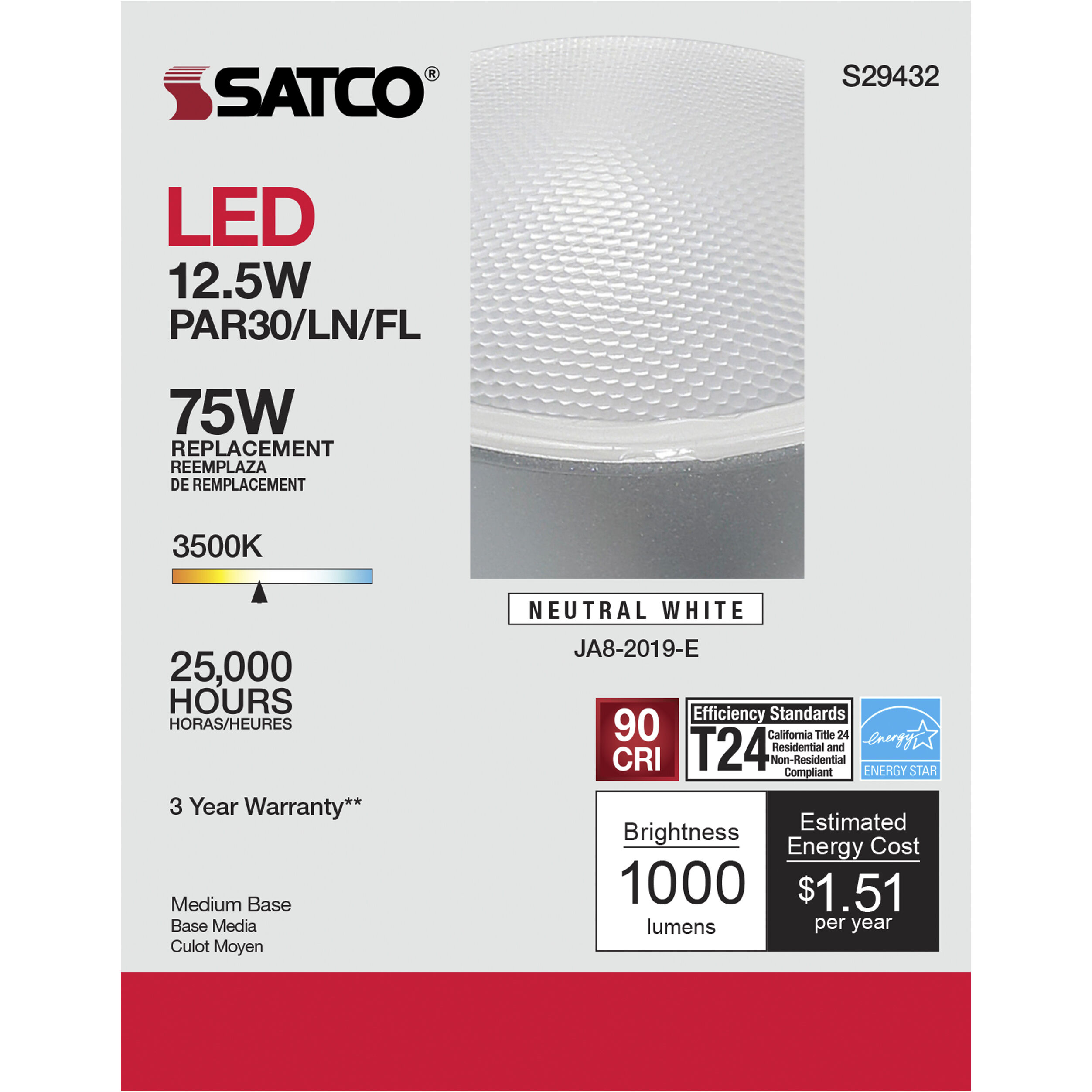 Lumos LED PAR30LN Medium 12.50 watt 120 3500K LED Bulb