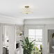 Monroe 3 Light 15 inch Antique Brass Semi Flush Mount Ceiling Light, Large