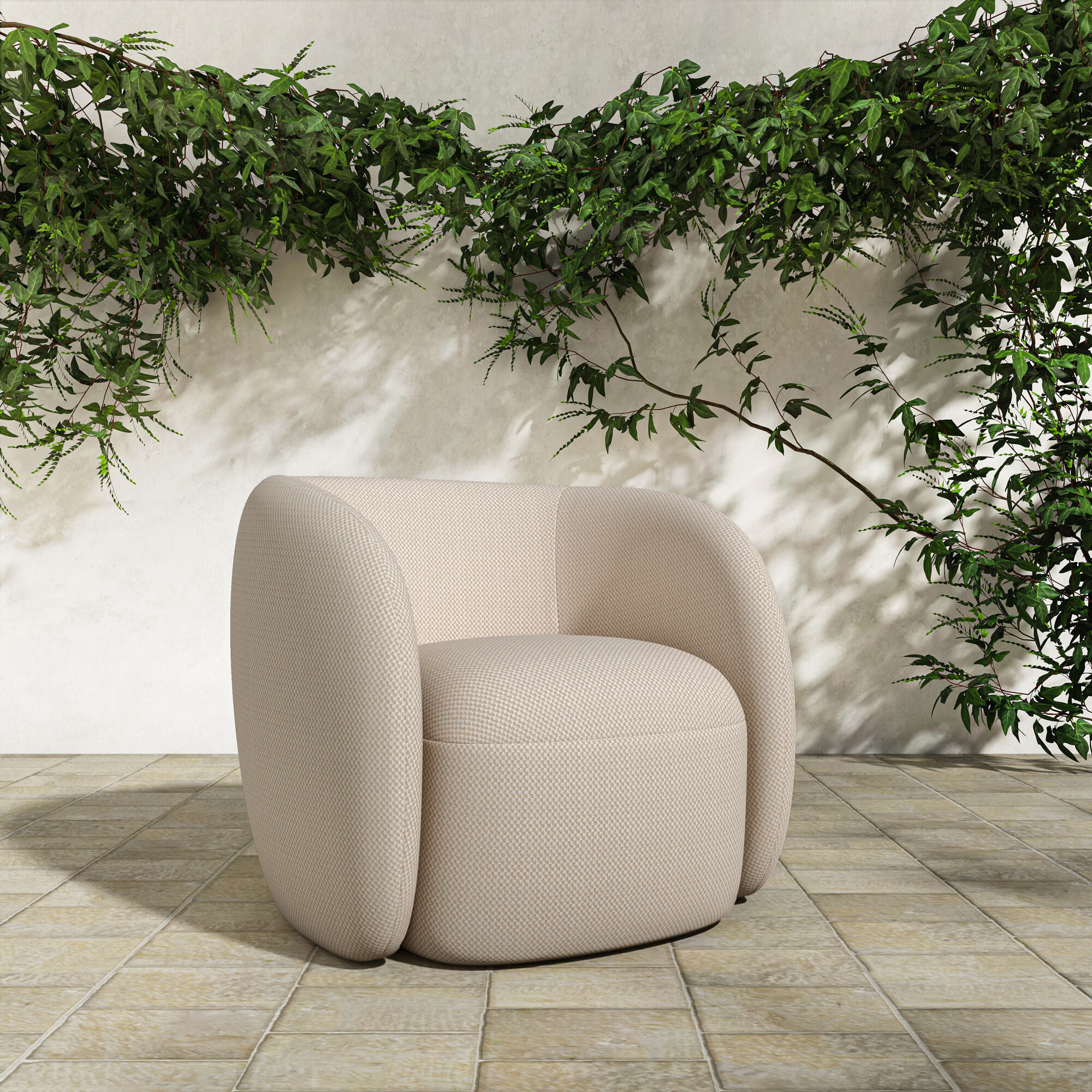 Rae Beige Outdoor Accent Chair
