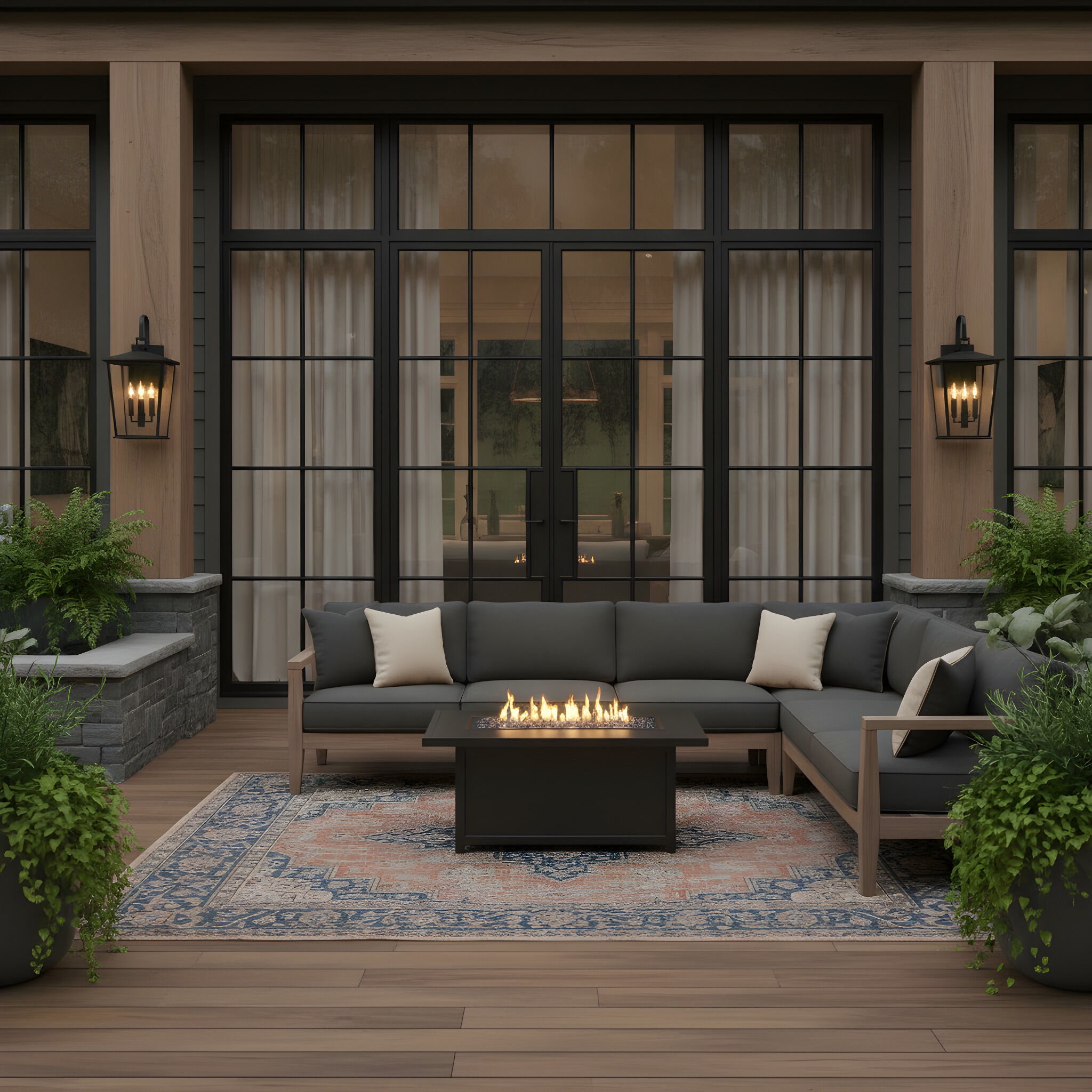 Linton 3 Light 20.25 inch Textured Black Outdoor Wall Lantern, Large