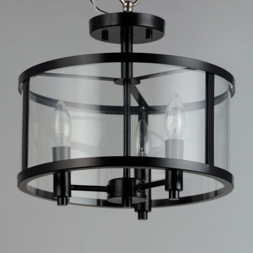 Sentinel 3 Light 13 inch Black Semi-Flush Mount Ceiling Light