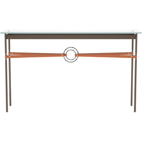 Equus 54 X 14 inch Bronze and Natural Iron Console Table in Leather Chestnut, Bronze/Natural Iron