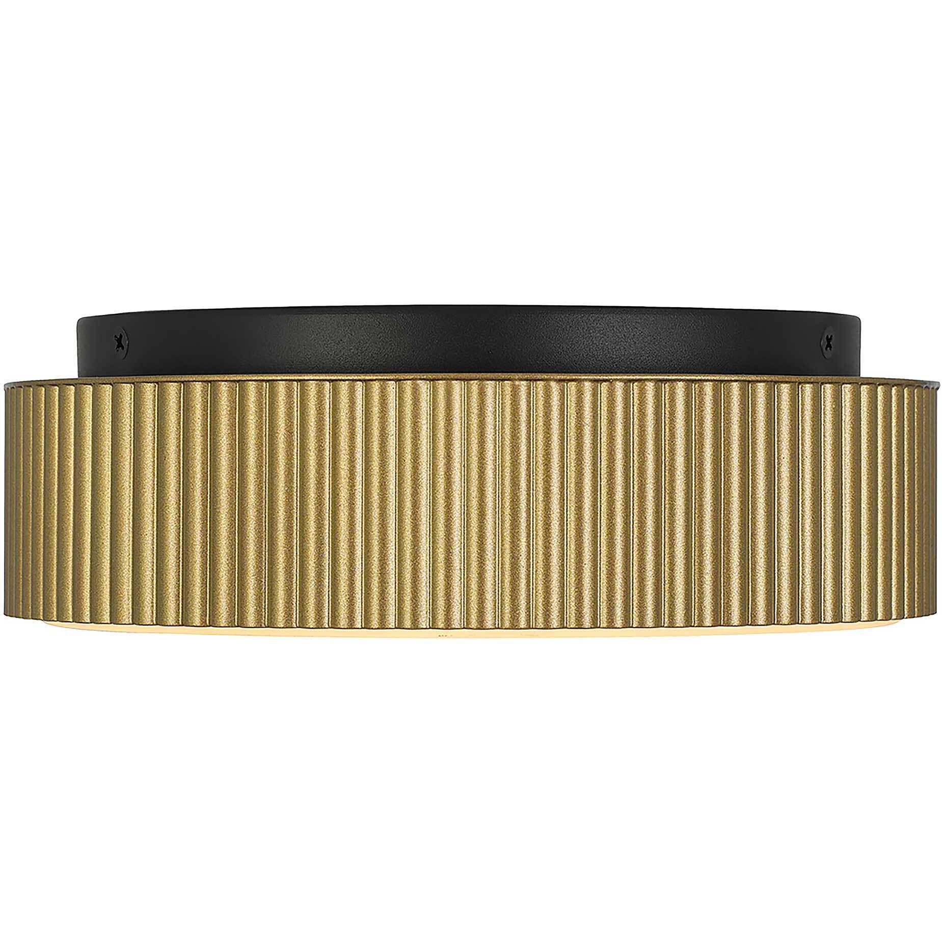 Channel LED 9 inch Painted Brass Outdoor Flush Mount