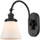 Franklin Restoration Cone LED 6.25 inch Matte Black Sconce Wall Light in Matte White Glass