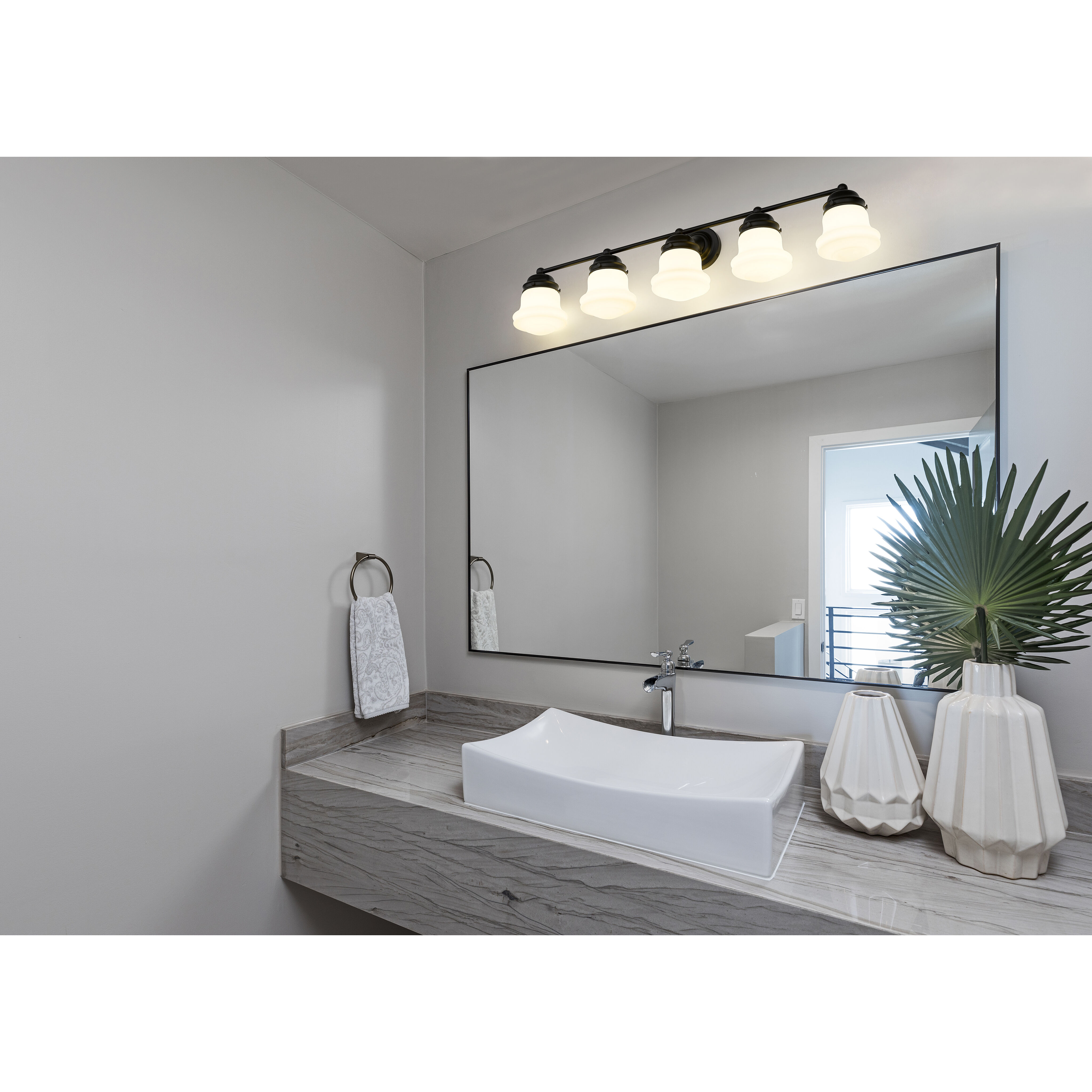 Vaughn 5 Light 40.75 inch Matte Black Vanity Wall Light