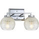 Yep Elliott Vanity Wall Light in Chrome, Clear Glass