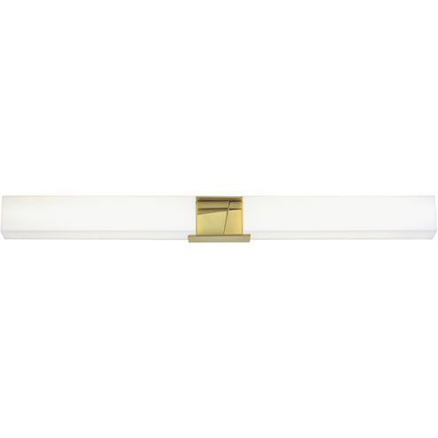 Artemis LED 36 inch Satin Brass with Matte White Vanity Light Wall Light