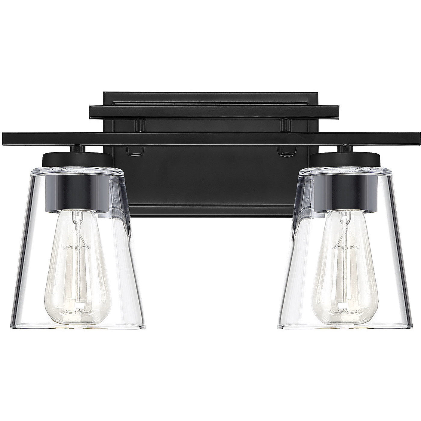 Calhoun 2 Light 14.63 inch Black Bathroom Vanity Light Wall Light, Essentials